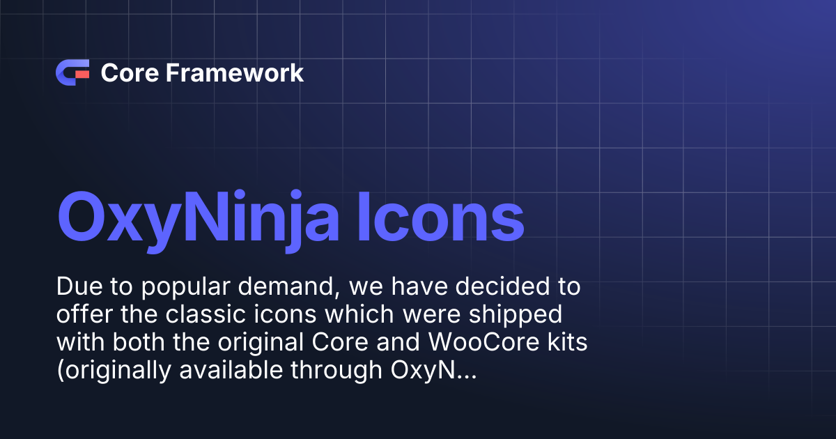 OxyNinja Icons | Core Framework